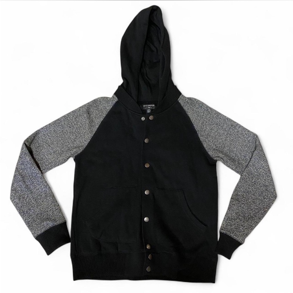 Urban Outfitters Button Up Grey and Black Hoodie